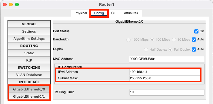 Router Konfiguration